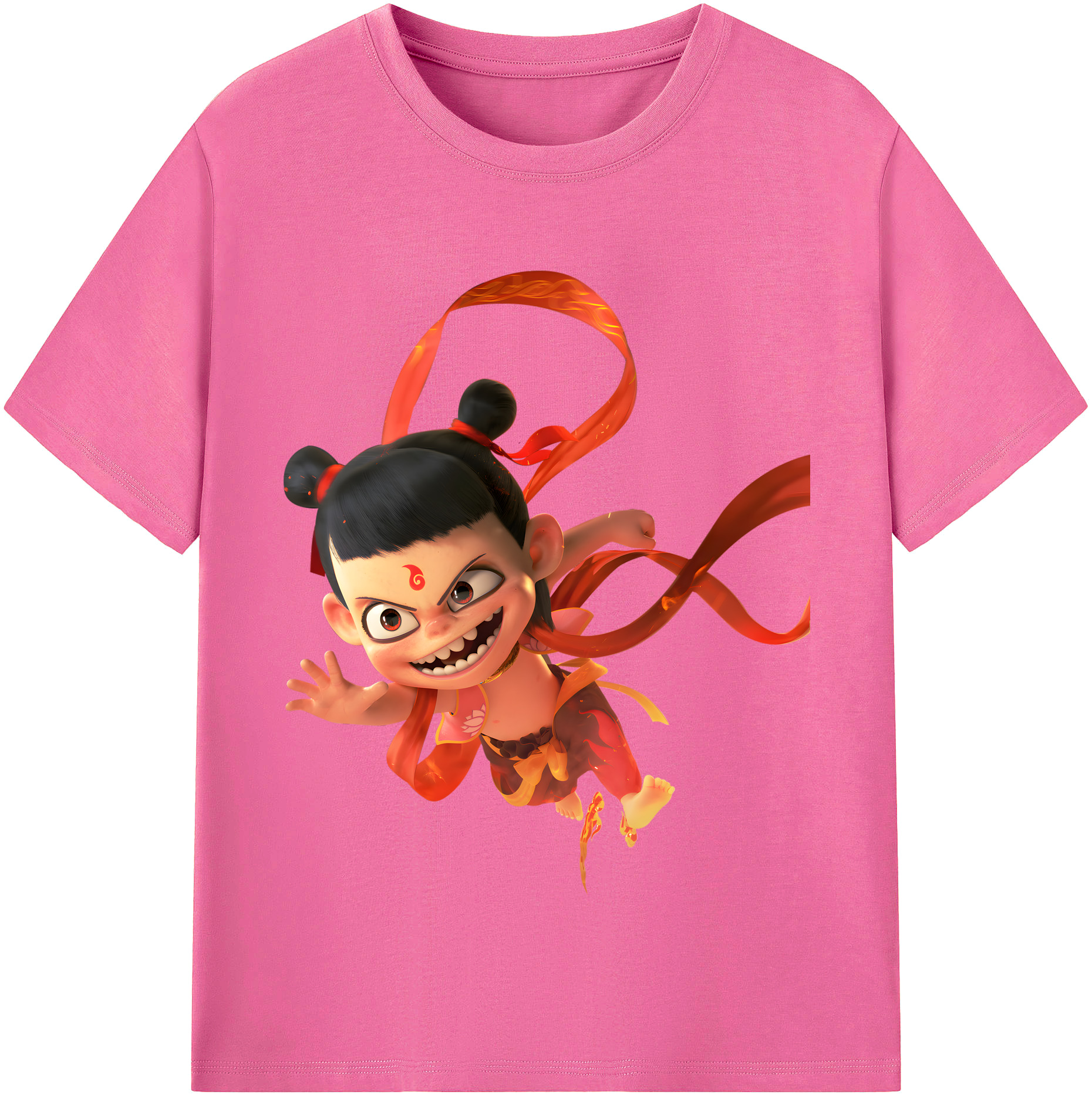 （画像用） Ne Zha 2 ナタ 魔童の大暴れ レディースカジュアルプリントTシャツ（綿100％）